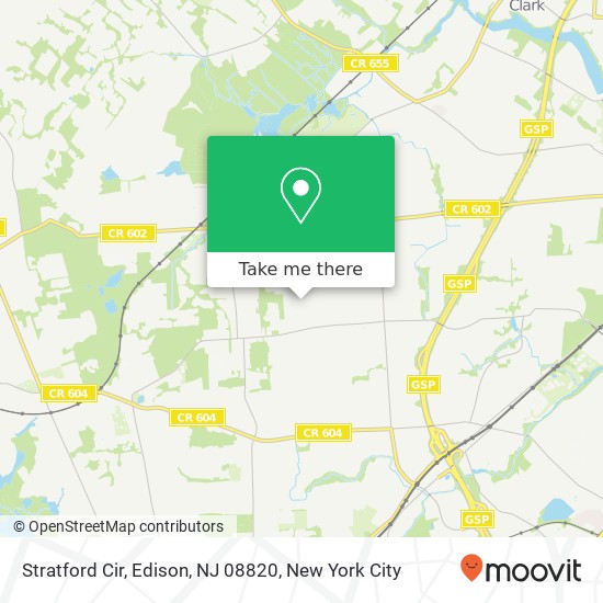 Mapa de Stratford Cir, Edison, NJ 08820