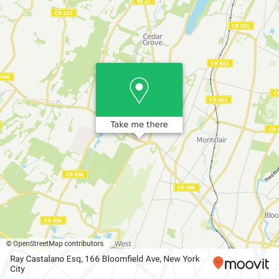 Mapa de Ray Castalano Esq, 166 Bloomfield Ave