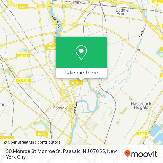 Mapa de 30,Monroe St Monroe St, Passaic, NJ 07055