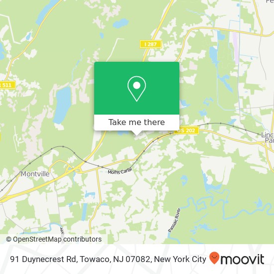 Mapa de 91 Duynecrest Rd, Towaco, NJ 07082