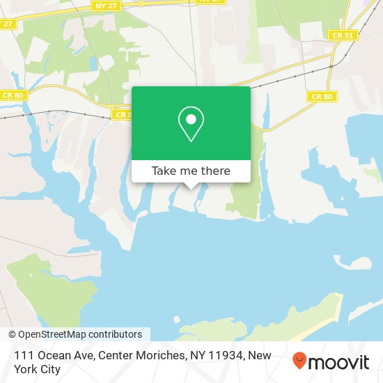 111 Ocean Ave, Center Moriches, NY 11934 map
