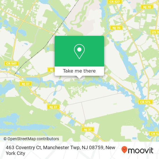 Mapa de 463 Coventry Ct, Manchester Twp, NJ 08759