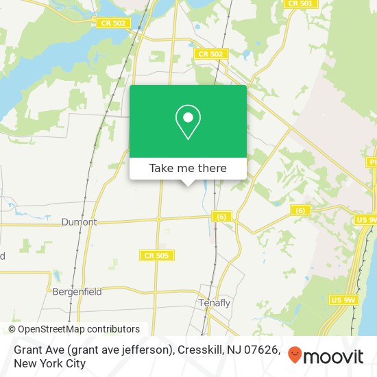 Mapa de Grant Ave (grant ave jefferson), Cresskill, NJ 07626