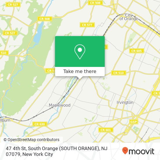 Mapa de 47 4th St, South Orange (SOUTH ORANGE), NJ 07079