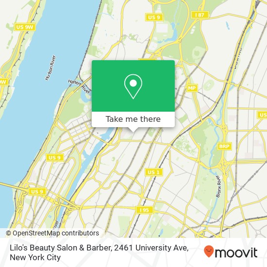 Mapa de Lilo's Beauty Salon & Barber, 2461 University Ave