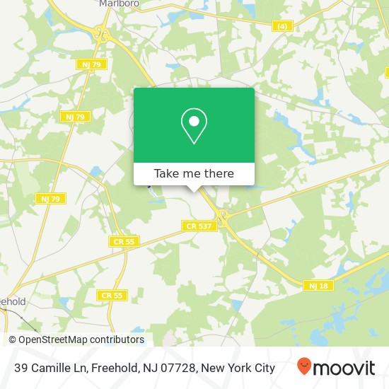 Mapa de 39 Camille Ln, Freehold, NJ 07728