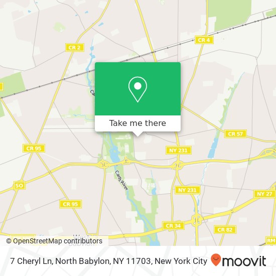 Mapa de 7 Cheryl Ln, North Babylon, NY 11703