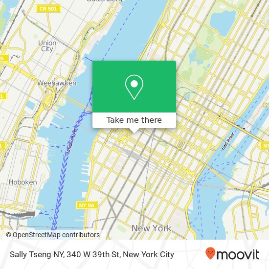 Mapa de Sally Tseng NY, 340 W 39th St