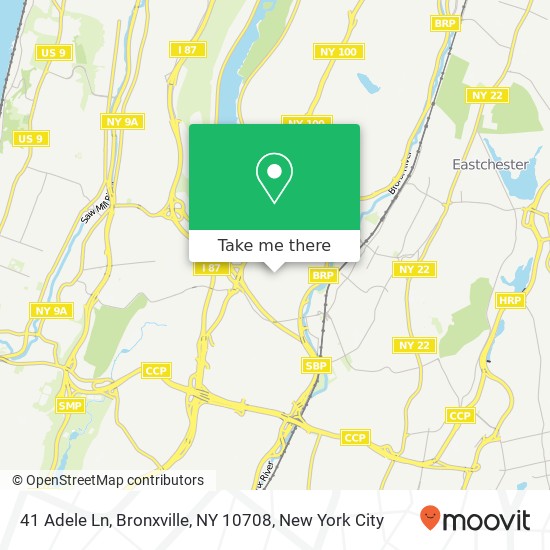 Mapa de 41 Adele Ln, Bronxville, NY 10708