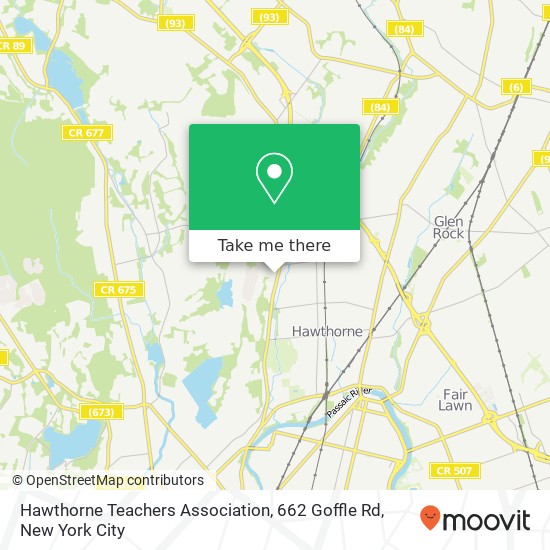 Mapa de Hawthorne Teachers Association, 662 Goffle Rd