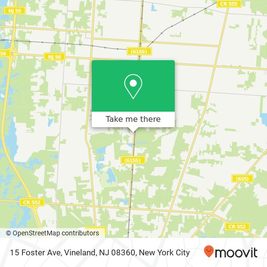 Mapa de 15 Foster Ave, Vineland, NJ 08360