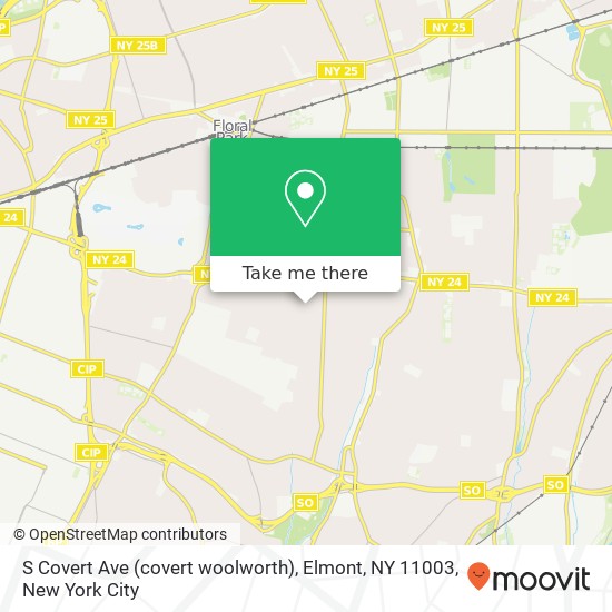 Mapa de S Covert Ave (covert woolworth), Elmont, NY 11003