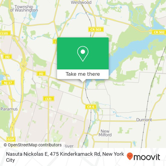 Mapa de Nasuta Nickolas E, 475 Kinderkamack Rd
