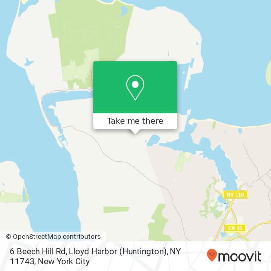 Mapa de 6 Beech Hill Rd, Lloyd Harbor (Huntington), NY 11743