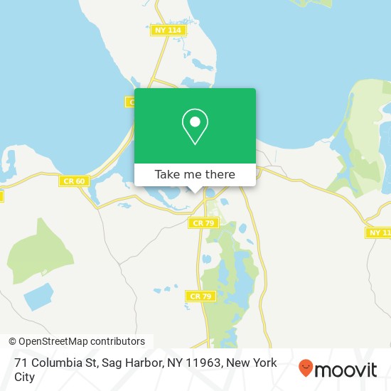 Mapa de 71 Columbia St, Sag Harbor, NY 11963