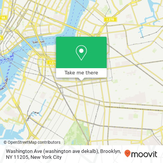 Mapa de Washington Ave (washington ave dekalb), Brooklyn, NY 11205