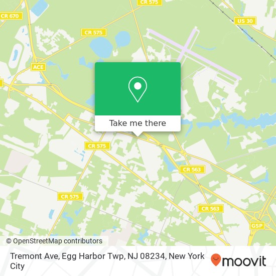 Tremont Ave, Egg Harbor Twp, NJ 08234 map