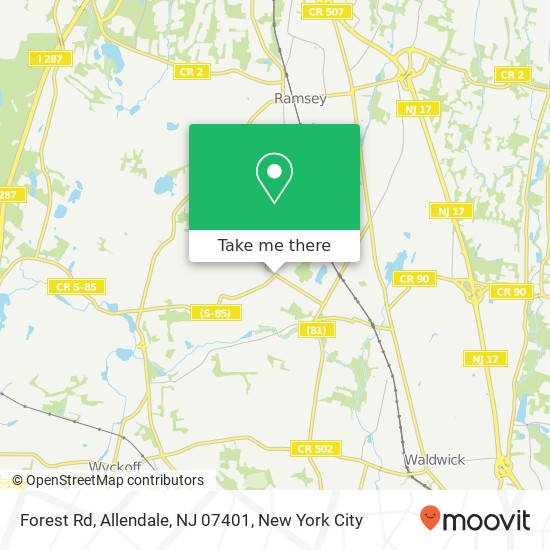 Mapa de Forest Rd, Allendale, NJ 07401
