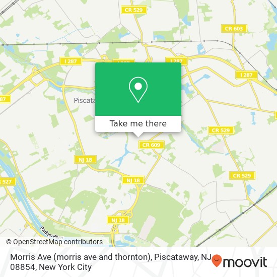 Mapa de Morris Ave (morris ave and thornton), Piscataway, NJ 08854