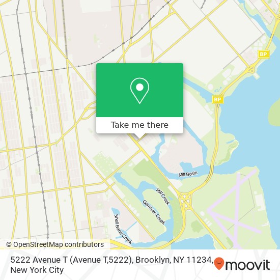 Mapa de 5222 Avenue T (Avenue T,5222), Brooklyn, NY 11234