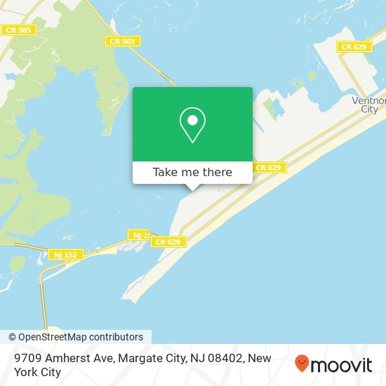 Mapa de 9709 Amherst Ave, Margate City, NJ 08402