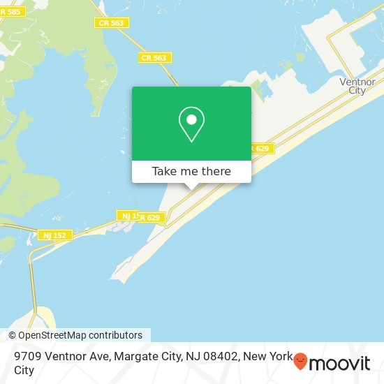 Mapa de 9709 Ventnor Ave, Margate City, NJ 08402