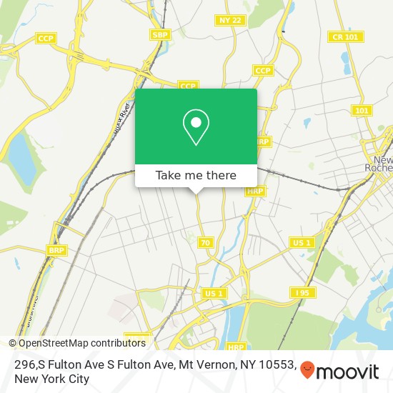Mapa de 296,S Fulton Ave S Fulton Ave, Mt Vernon, NY 10553