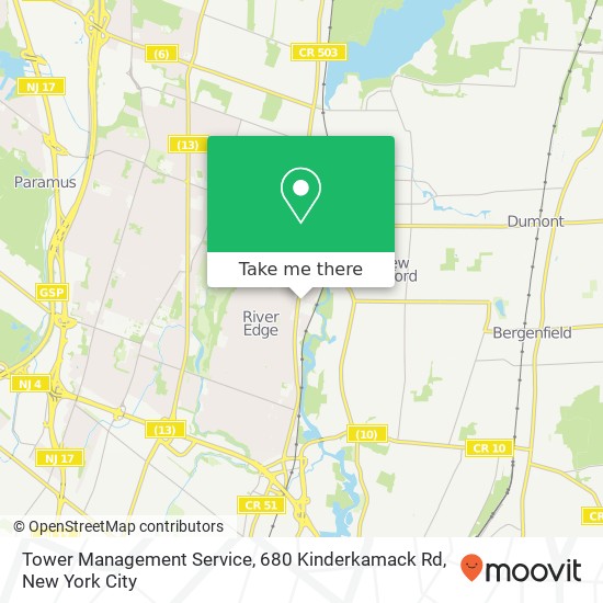 Mapa de Tower Management Service, 680 Kinderkamack Rd