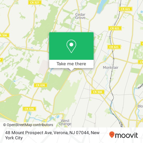 Mapa de 48 Mount Prospect Ave, Verona, NJ 07044