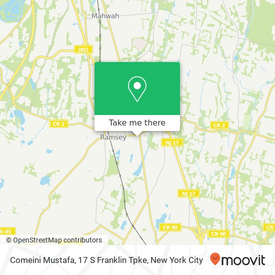 Comeini Mustafa, 17 S Franklin Tpke map