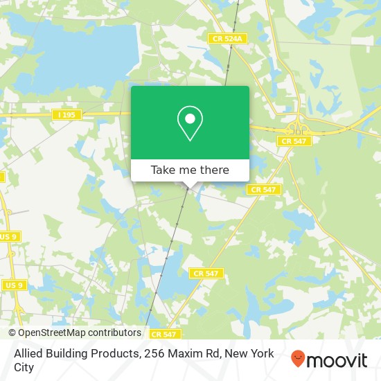 Allied Building Products, 256 Maxim Rd map