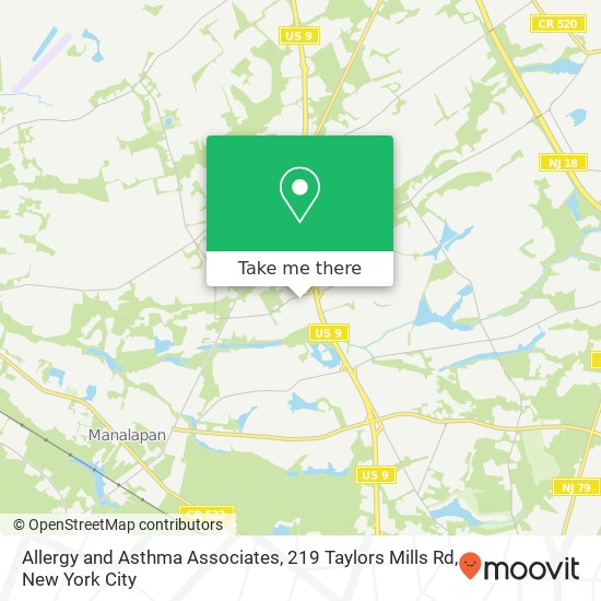 Mapa de Allergy and Asthma Associates, 219 Taylors Mills Rd