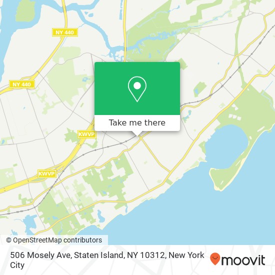 Mapa de 506 Mosely Ave, Staten Island, NY 10312