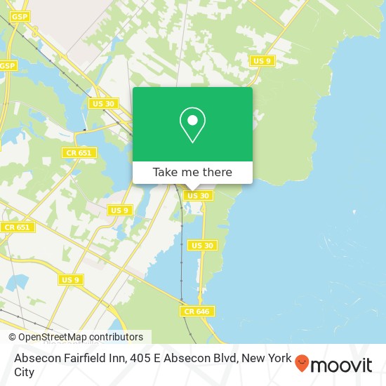 Mapa de Absecon Fairfield Inn, 405 E Absecon Blvd