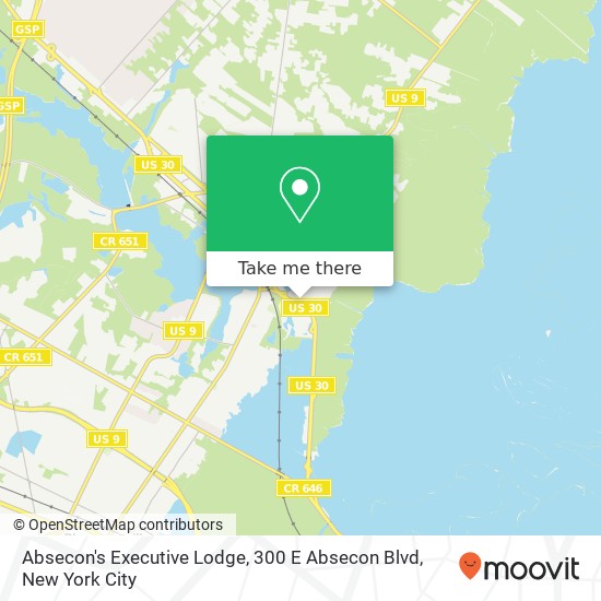 Mapa de Absecon's Executive Lodge, 300 E Absecon Blvd