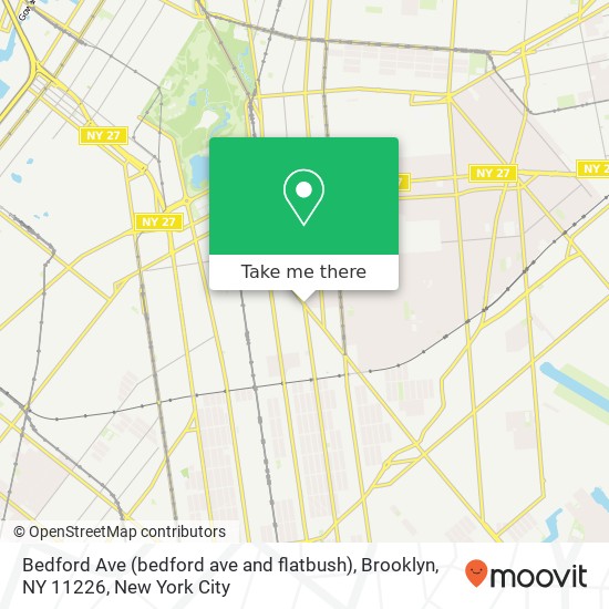 Bedford Ave (bedford ave and flatbush), Brooklyn, NY 11226 map