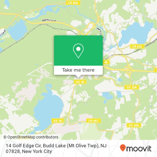Mapa de 14 Golf Edge Cir, Budd Lake (Mt Olive Twp), NJ 07828