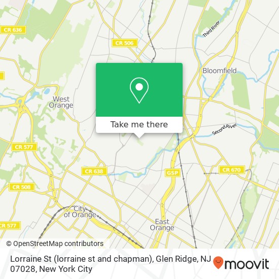Lorraine St (lorraine st and chapman), Glen Ridge, NJ 07028 map