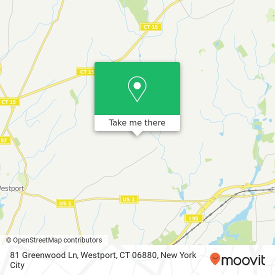 Mapa de 81 Greenwood Ln, Westport, CT 06880