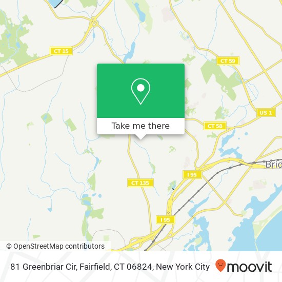 Mapa de 81 Greenbriar Cir, Fairfield, CT 06824