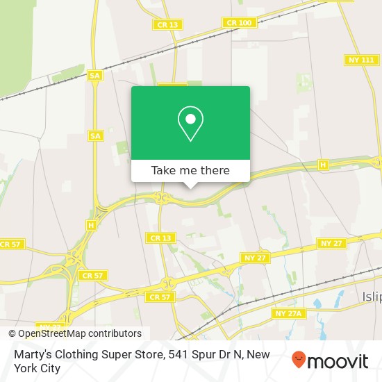 Mapa de Marty's Clothing Super Store, 541 Spur Dr N