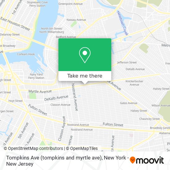 Tompkins Ave (tompkins and myrtle ave) map