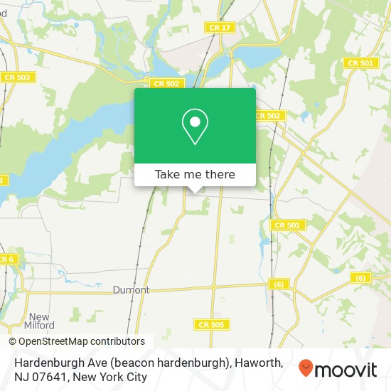 Mapa de Hardenburgh Ave (beacon hardenburgh), Haworth, NJ 07641