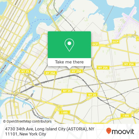 4730 34th Ave, Long Island City (ASTORIA), NY 11101 map
