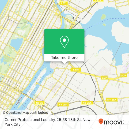 Corner Professional Laundry, 25-58 18th St map