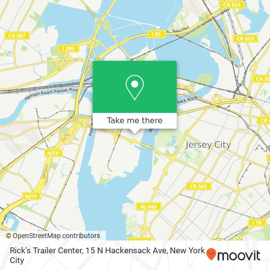 Mapa de Rick's Trailer Center, 15 N Hackensack Ave