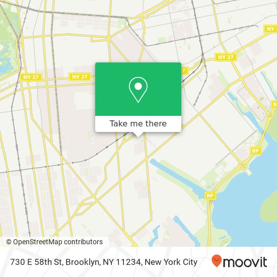 Mapa de 730 E 58th St, Brooklyn, NY 11234