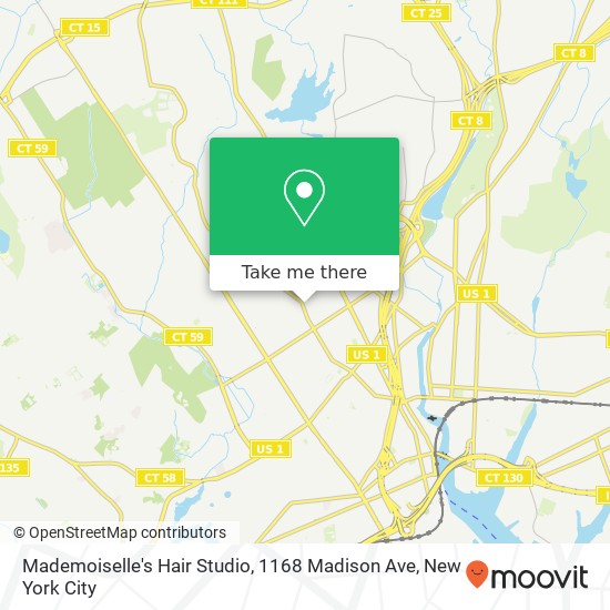 Mapa de Mademoiselle's Hair Studio, 1168 Madison Ave