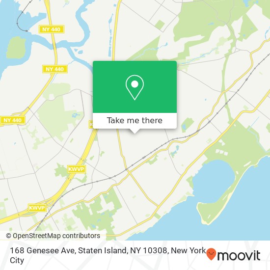 Mapa de 168 Genesee Ave, Staten Island, NY 10308