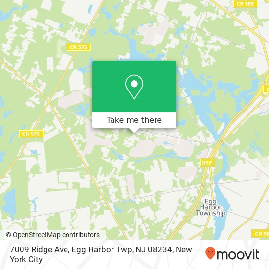 Mapa de 7009 Ridge Ave, Egg Harbor Twp, NJ 08234